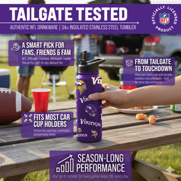 Minnesota Vikings NFL 34Oz Native Quencher Water Bottle - Purple