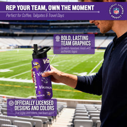 Minnesota Vikings NFL 34Oz Native Quencher Water Bottle - Purple