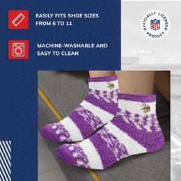 Minnesota Vikings NFL Cozy Soft Slipper Socks - Purple
