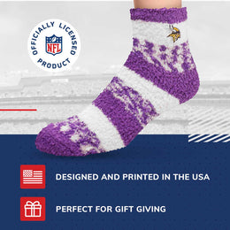 Minnesota Vikings NFL Cozy Soft Slipper Socks - Purple