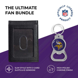 Minnesota Vikings NFL Bottle Opener Keychain Bundle - Black