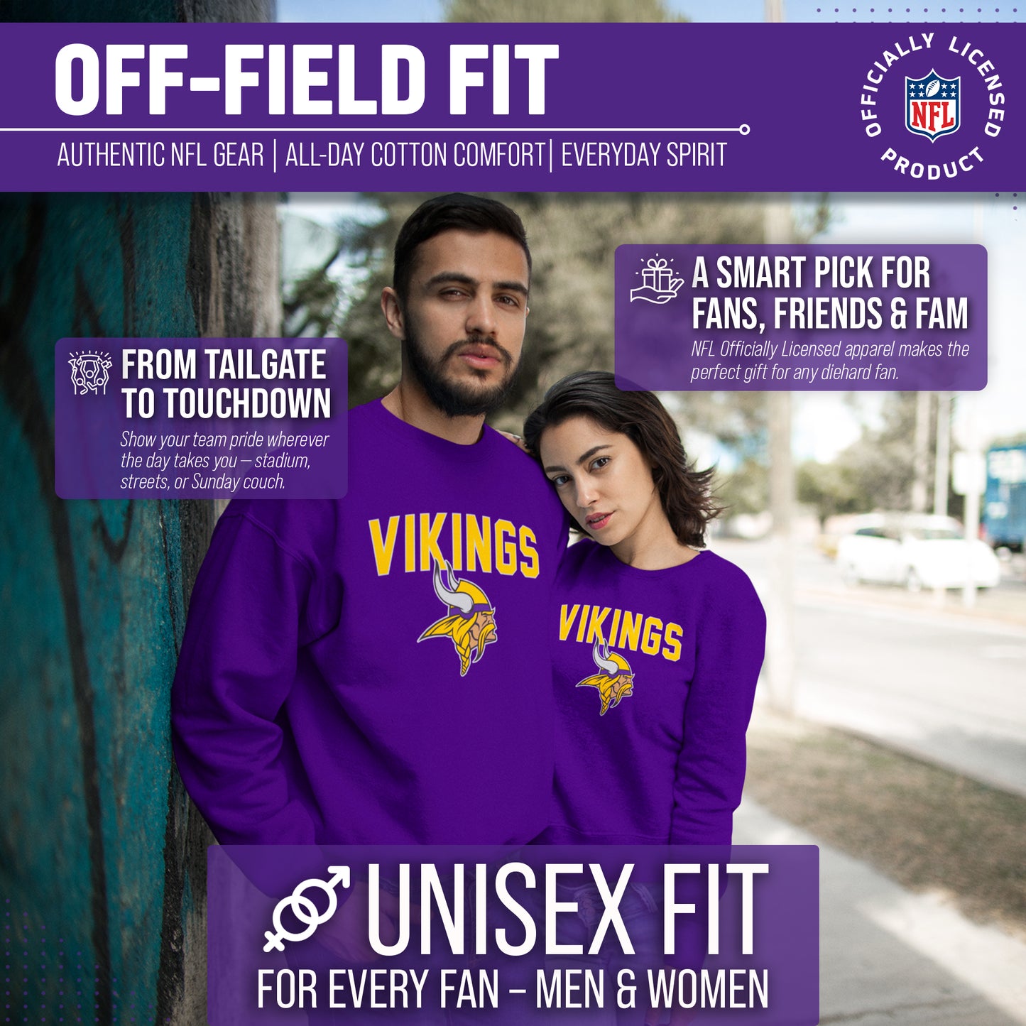 Minnesota Vikings NFL Home Team Crew - Purple