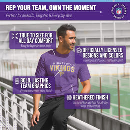 Minnesota Vikings NFL Starting Fresh Short Sleeve Heather T-Shirt - Purple