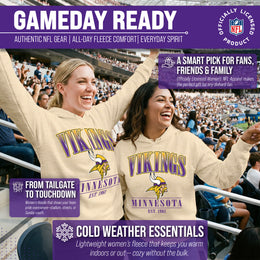 Minnesota Vikings Ladies NFL Starstruck Fleece Pullover Hooded Sweatshirt - Cream