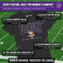 Minnesota Vikings NFL Womens Overtime Blueprint Tag-Less T-Shirt - Black