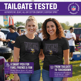 Minnesota Vikings NFL Womens Overtime Blueprint Tag-Less T-Shirt - Black