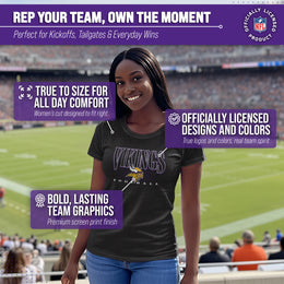 Minnesota Vikings NFL Womens Overtime Blueprint Tag-Less T-Shirt - Black