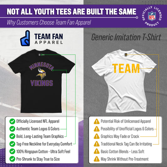 Minnesota Vikings NFL Youth Gameday Football T-Shirt - Black