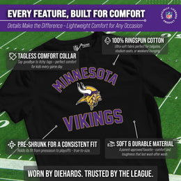 Minnesota Vikings NFL Youth Gameday Football T-Shirt - Black
