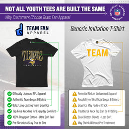 Minnesota Vikings NFL Youth Overtime Blueprint Football T-Shirt Unisex Tag Free Comfortable - Black