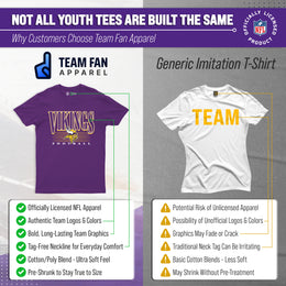 Minnesota Vikings NFL Youth Overtime Blueprint Football T-Shirt Unisex Tag Free Comfortable - Purple