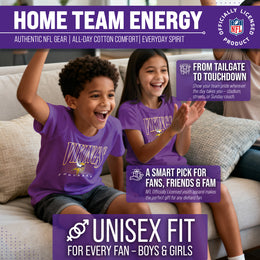 Minnesota Vikings NFL Youth Overtime Blueprint Football T-Shirt Unisex Tag Free Comfortable - Purple