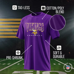 Minnesota Vikings NFL Youth Overtime Blueprint Football T-Shirt Unisex Tag Free Comfortable - Purple