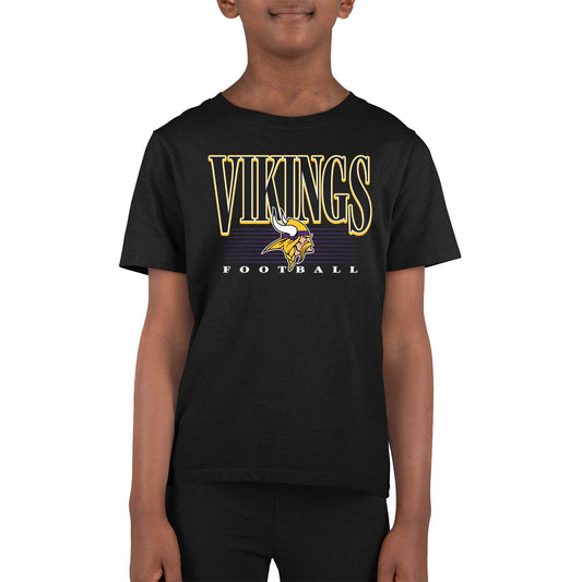 Minnesota Vikings NFL Youth Overtime Blueprint Football T-Shirt Unisex Tag Free Comfortable - Black