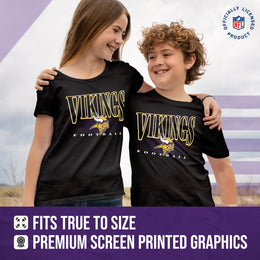 Minnesota Vikings NFL Youth Overtime Blueprint Football T-Shirt Unisex Tag Free Comfortable - Black