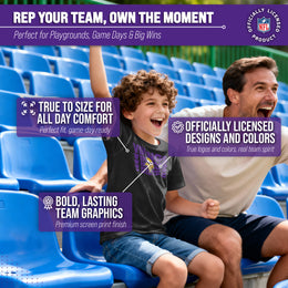 Minnesota Vikings NFL Youth Repeating Logo Football T-Shirt Unisex Tag Free Comfortable - Black