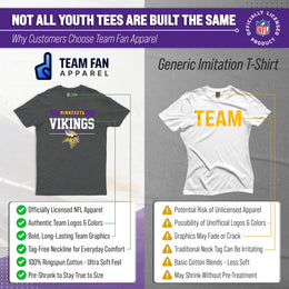 Minnesota Vikings NFL Youth Short Sleeve Charcoal T Shirt - Charcoal