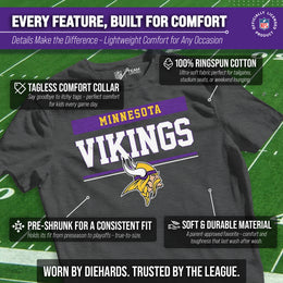 Minnesota Vikings NFL Youth Short Sleeve Charcoal T Shirt - Charcoal