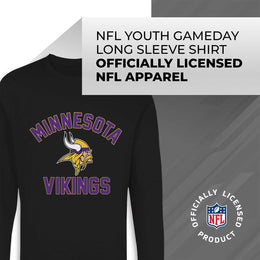 Minnesota Vikings NFL Youth Gameday Crewneck Sweatshirt - Black