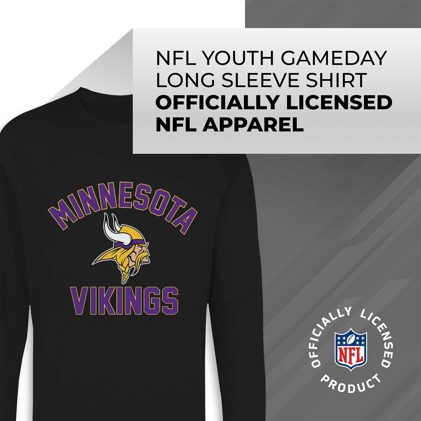 Minnesota Vikings NFL Youth Gameday Crewneck Sweatshirt - Black