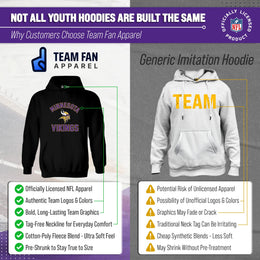 Minnesota Vikings NFL Youth Gameday Hooded Sweatshirt - Black