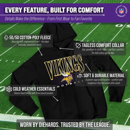 Minnesota Vikings NFL Youth Overtime Blueprint Football Fleece Hooded Sweatshirt - Black