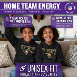 Minnesota Vikings NFL Youth Overtime Blueprint Football Fleece Hooded Sweatshirt - Black