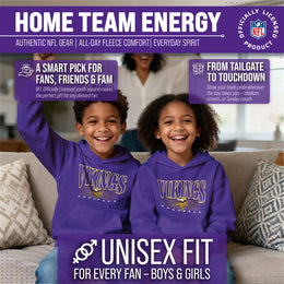 Minnesota Vikings NFL Youth Overtime Blueprint Football Fleece Hooded Sweatshirt - Purple