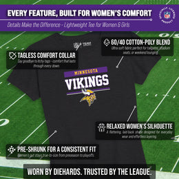 Minnesota Vikings NFL Women's Team Block Charcoal Tagless T-Shirt - Charcoal