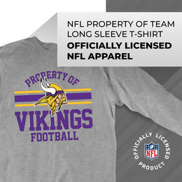 Minnesota Vikings NFL Adult Property Of Long SleeveT Shirt - Sport Gray