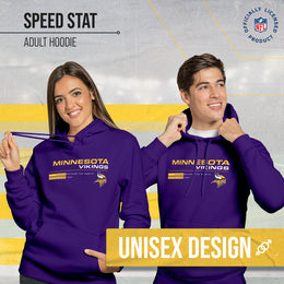 Minnesota Vikings Adult NFL Speed Stat Sheet Fleece Hooded Sweatshirt - Purple