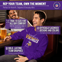 Minnesota Vikings Adult NFL Diagonal Fade Color Block Crewneck Sweatshirt - Purple