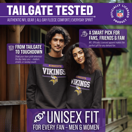 Minnesota Vikings NFL Adult Long Sleeve Team Block Charcoal Crewneck Sweatshirt - Charcoal