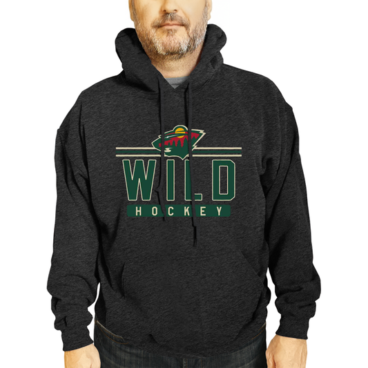 Minnesota Wild NHL Adult Heather Charcoal True Fan Hooded Sweatshirt Unisex - Charcoal