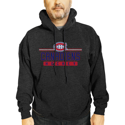 Montreal Canadiens NHL Adult Heather Charcoal True Fan Hooded Sweatshirt Unisex - Charcoal