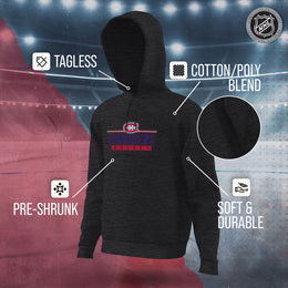 Montreal Canadiens NHL Adult Heather Charcoal True Fan Hooded Sweatshirt Unisex - Charcoal
