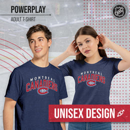Montreal Canadiens NHL Adult Powerplay Heathered Unisex T-Shirt - Navy