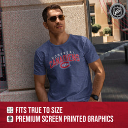 Montreal Canadiens NHL Adult Powerplay Heathered Unisex T-Shirt - Navy