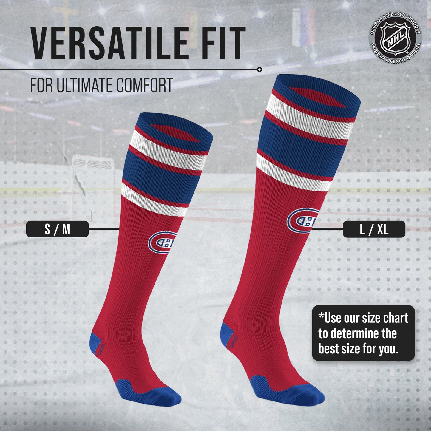 Montreal Canadiens NHL Adult Knee High-Performance Socks - Cardinal