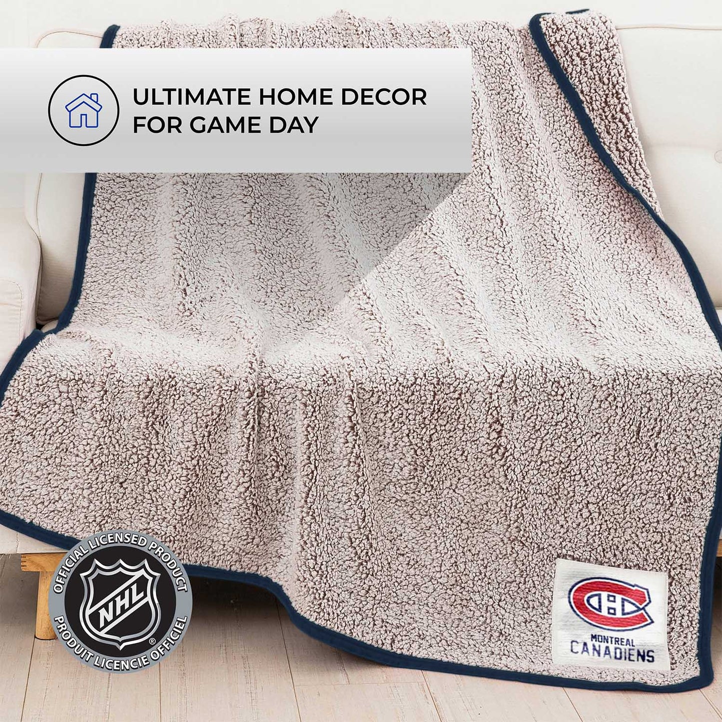 Montreal Canadiens NHL Silk Touch Sherpa Throw Blanket - Red