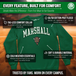 Marshall Thundering Herd Adult Arch & Logo Soft Style Gameday Crewneck Sweatshirt - Green