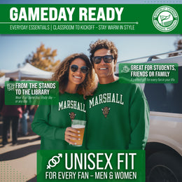 Marshall Thundering Herd Adult Arch & Logo Soft Style Gameday Crewneck Sweatshirt - Green