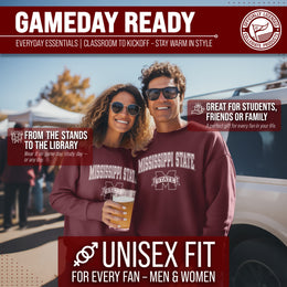 Mississippi State Bulldogs Adult Arch & Logo Soft Style Gameday Crewneck Sweatshirt - Team Color