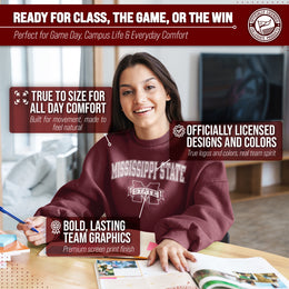 Mississippi State Bulldogs Adult Arch & Logo Soft Style Gameday Crewneck Sweatshirt - Team Color