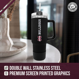 Mississippi State Bulldogs College & University 40 oz Travel Tumbler With Handle - Black