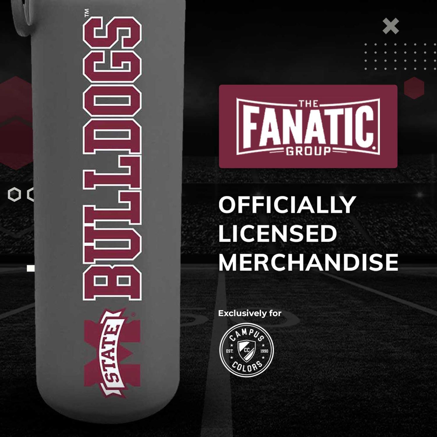 Mississippi State Bulldogs NCAA Stainless Steel Water Bottle - Sport Gray