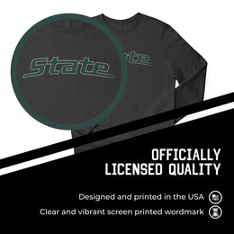 Michigan State Spartans NCAA Adult Charcoal Crewneck Fleece Sweatshirt - Charcoal