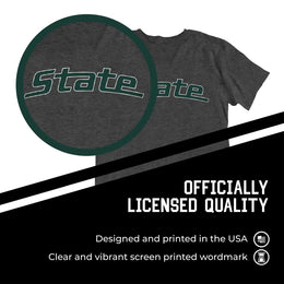 Michigan State Spartans Campus Colors NCAA Adult Cotton Blend Charcoal Tagless T-Shirt - Charcoal