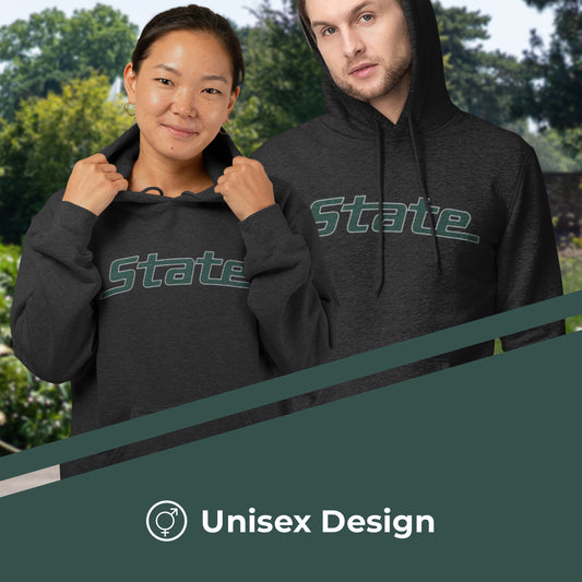 Michigan State Spartans NCAA Adult Cotton Blend Charcoal Hooded Sweatshirt - Charcoal