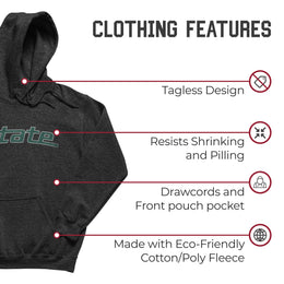 Michigan State Spartans NCAA Adult Cotton Blend Charcoal Hooded Sweatshirt - Charcoal